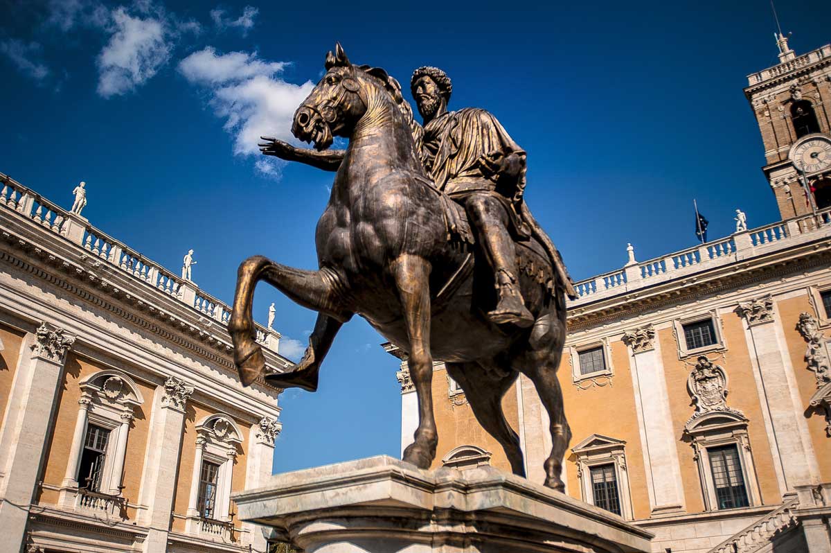 capitolini hill sattue of a horseman