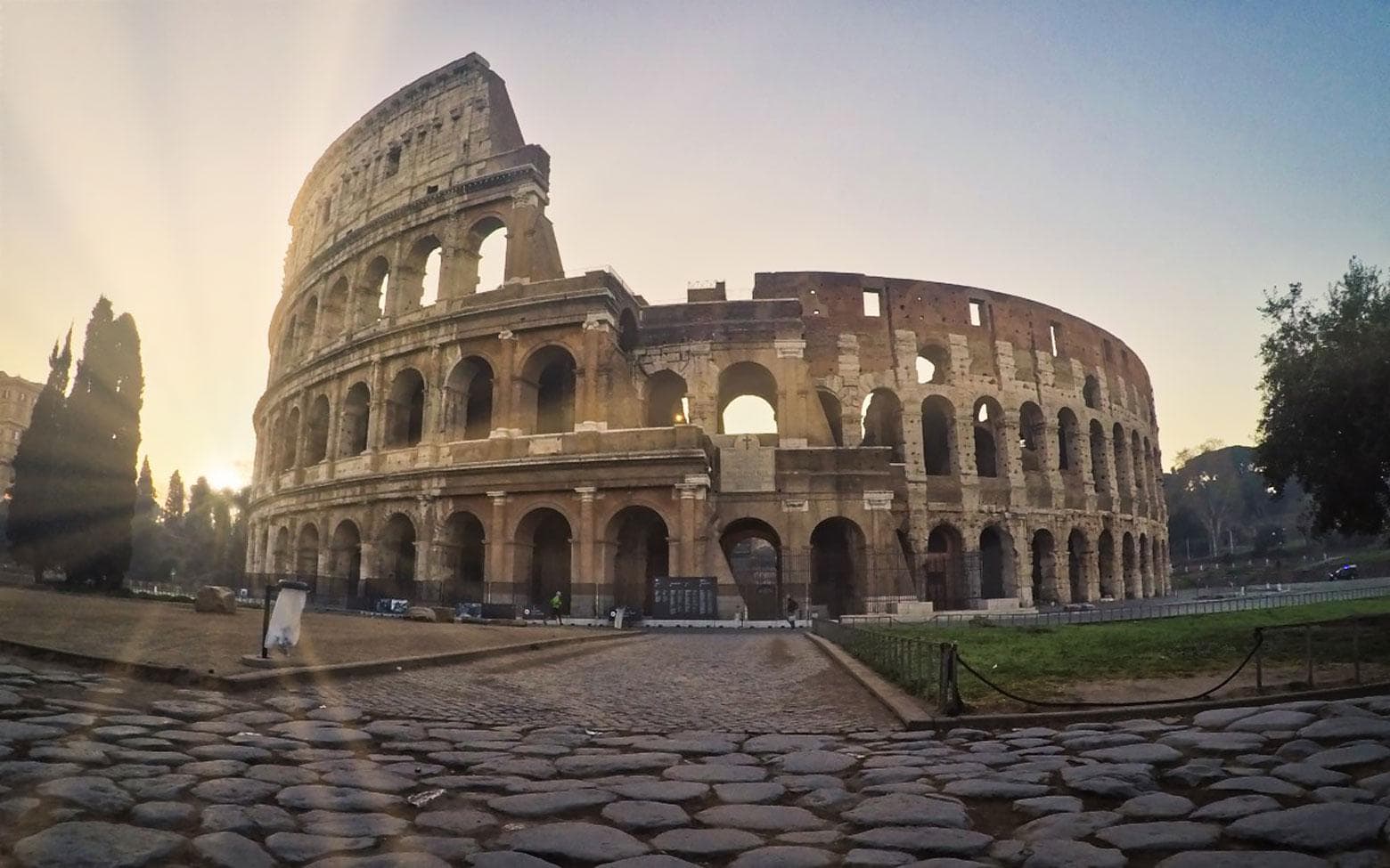 rome in december colosseum sunrise