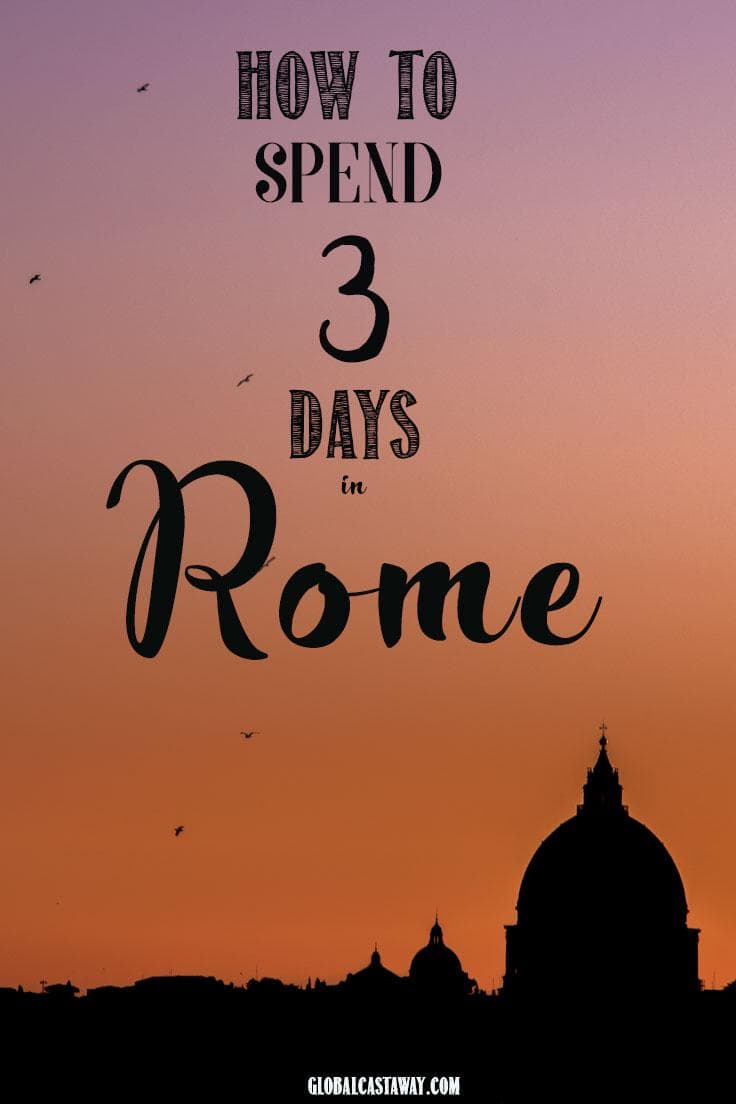 3 day Rome itinerary pin