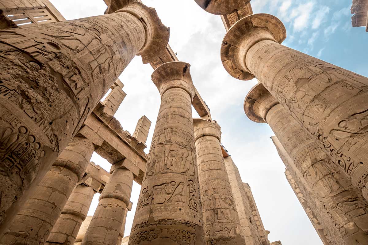 the columns of Karnak temple in Luxor,Egypt