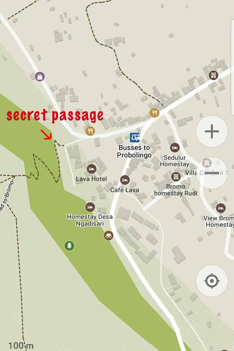 mount bromo for free secret way map
