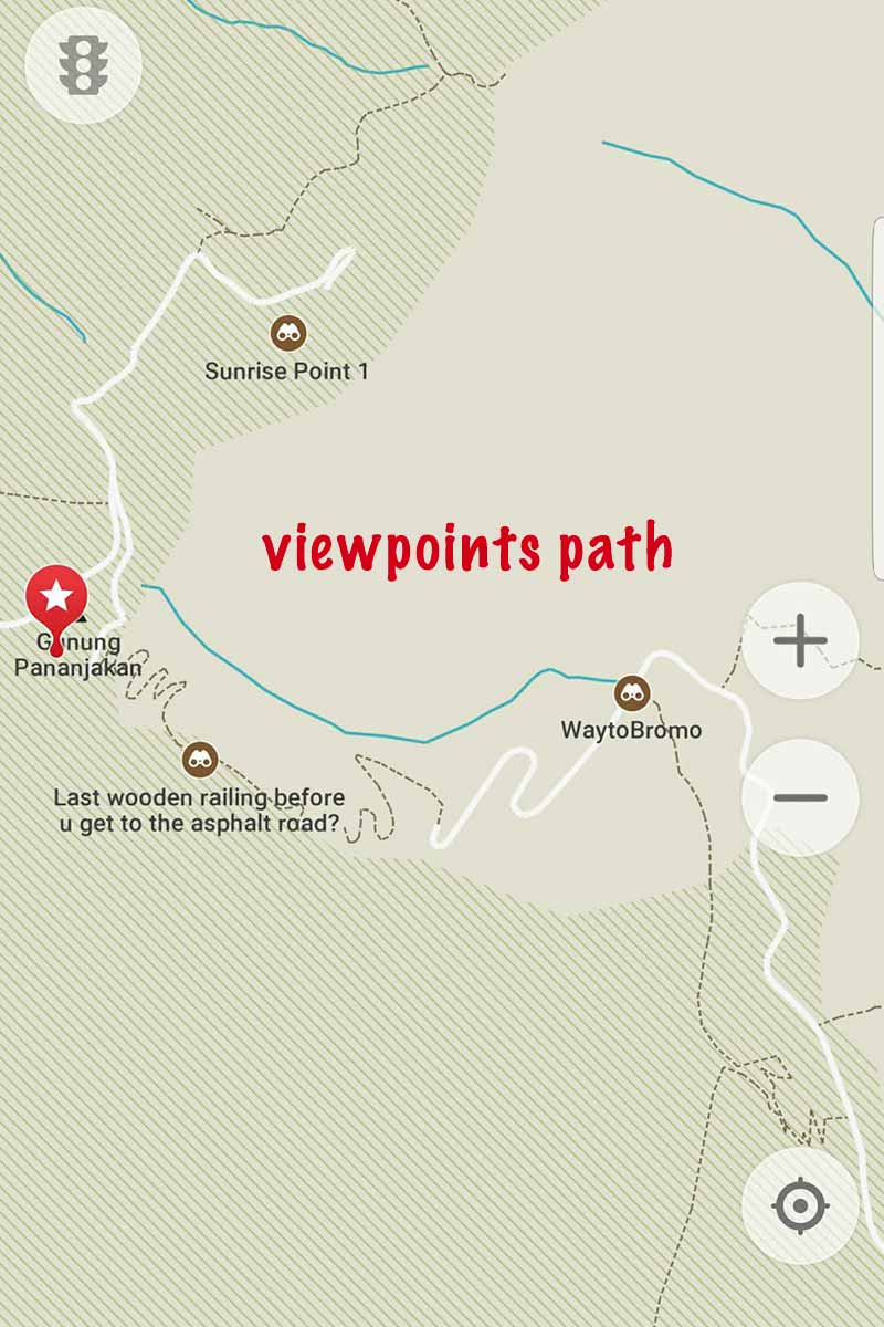 mount bromo viewpoints map
