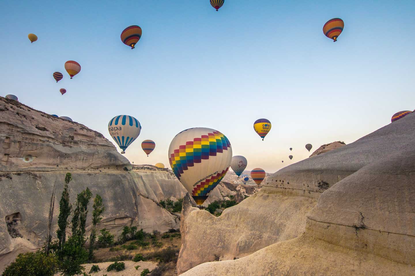 cappadocia balloon ride - colorful balloons