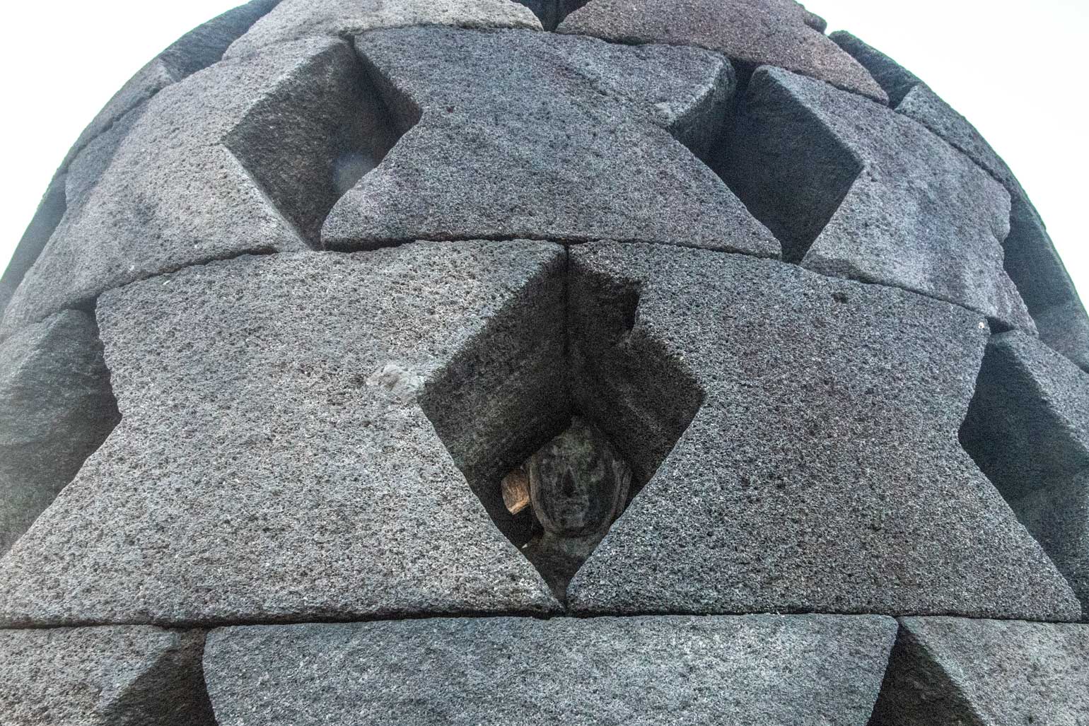 the insides of the stupas