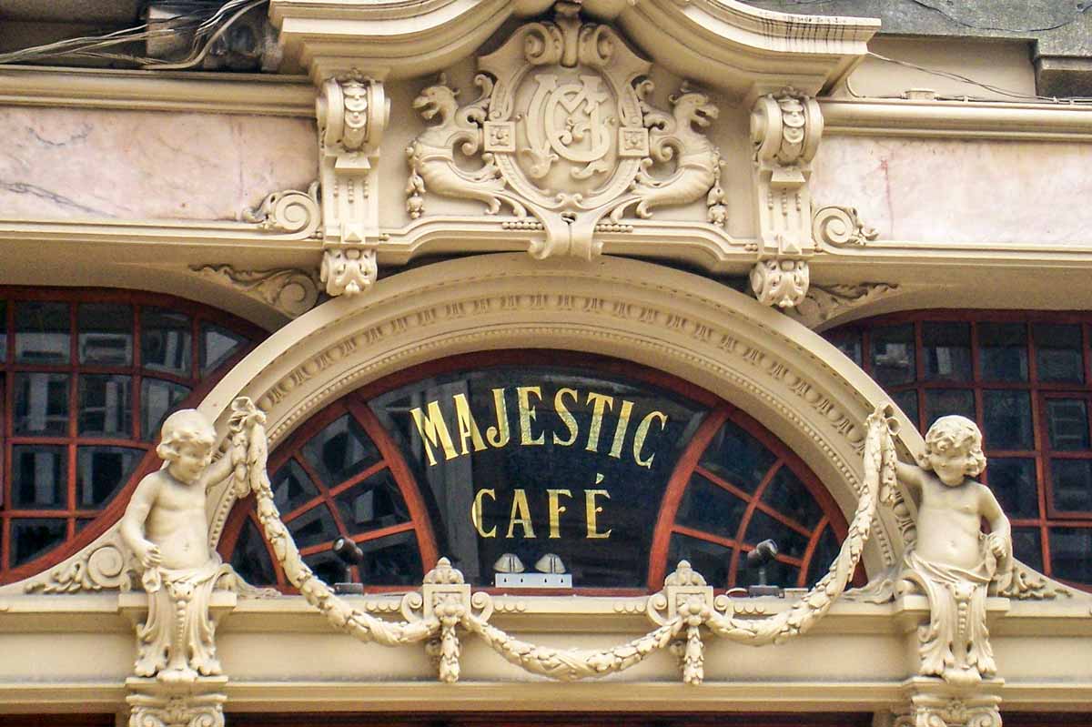 close up of cafe majestic sign