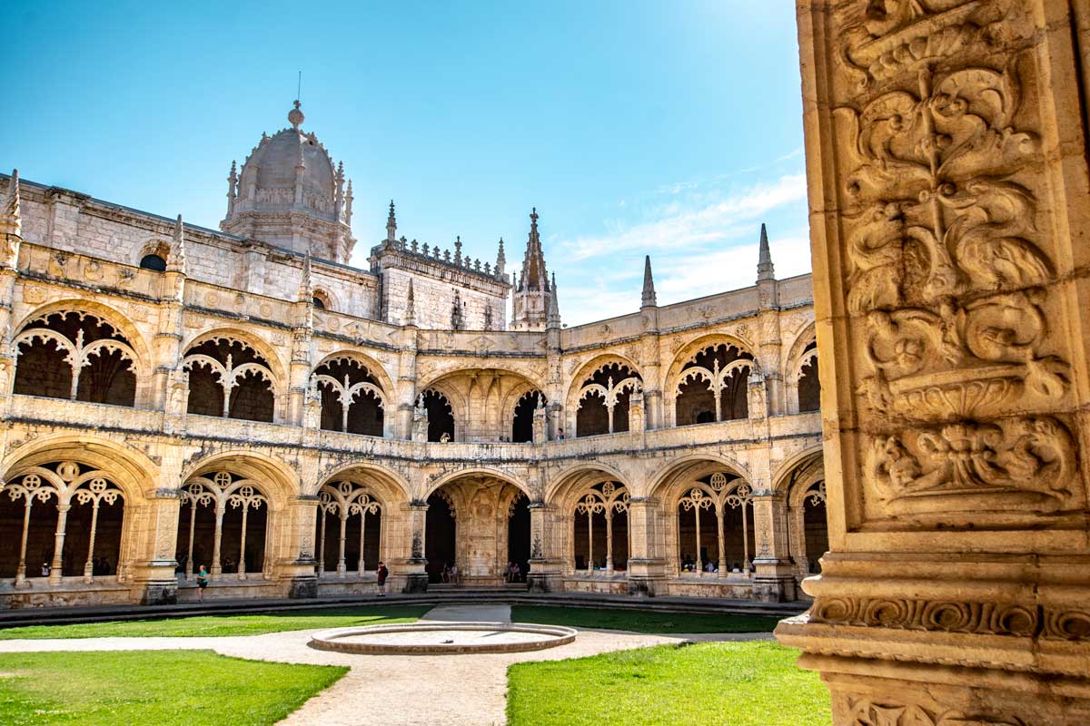 Jeronimos monastery cloister in lisbon