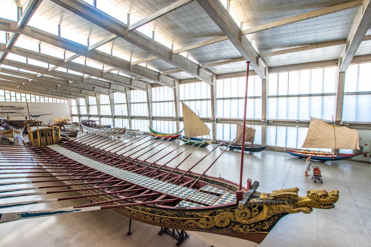 large ship inside the Maritime museum in Lisbon