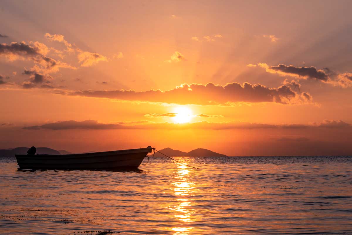 labuan bajo trip - orange sunset