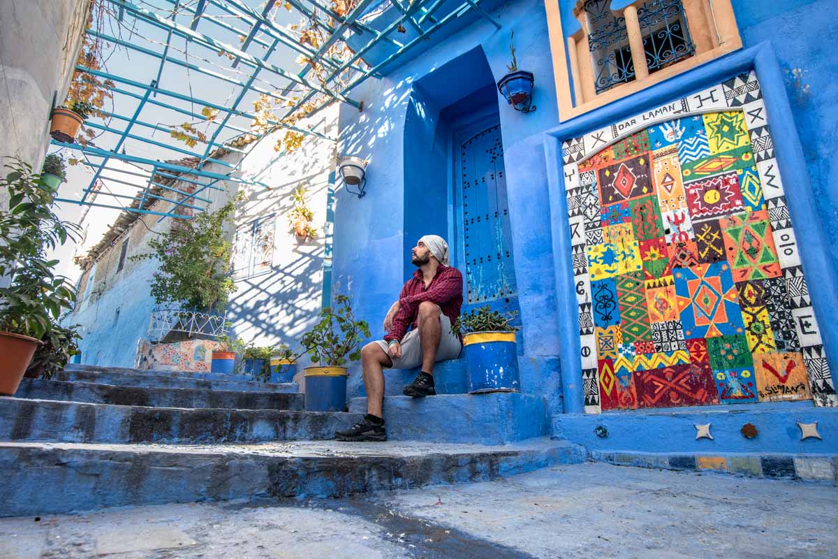 me in colorful chefchaouen