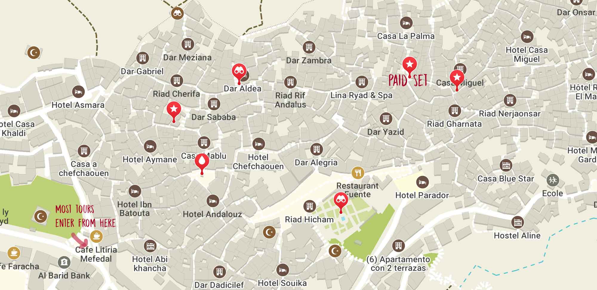 The Best Photo Spots In Chefchaouen Map 2023 