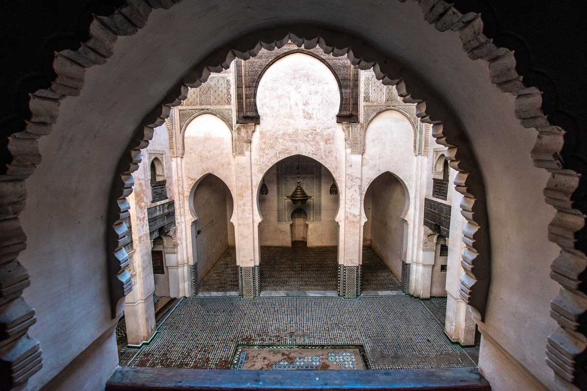 the al attarine madrasa view from an authentic window