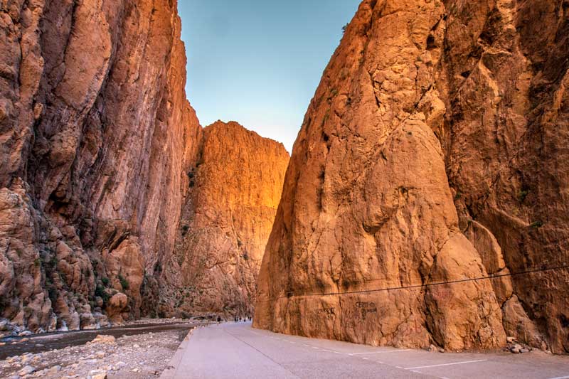 Morocco landmarks - Todra Gorge's yellow rocks