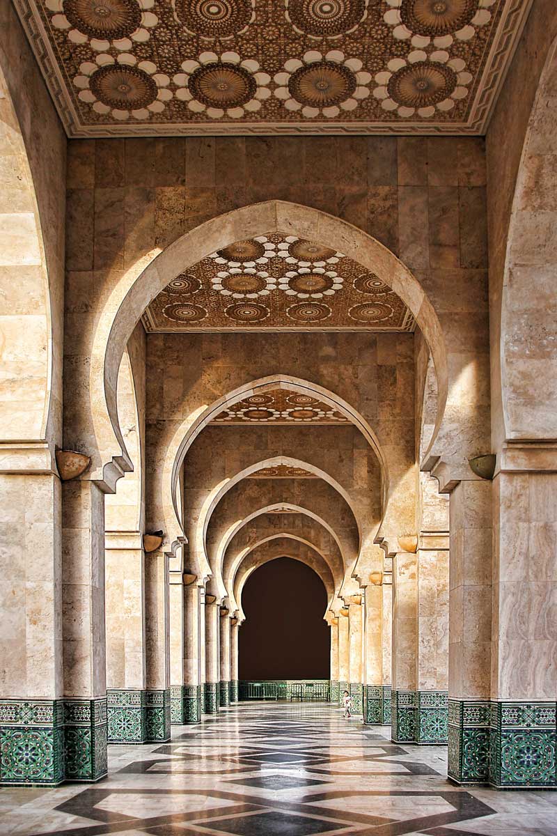 Morocco landmarks - interior of Hasan II Mosque