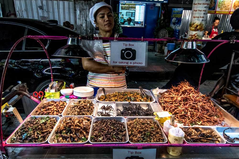 10 day Thailand itinerary - Khao San exotic snacks