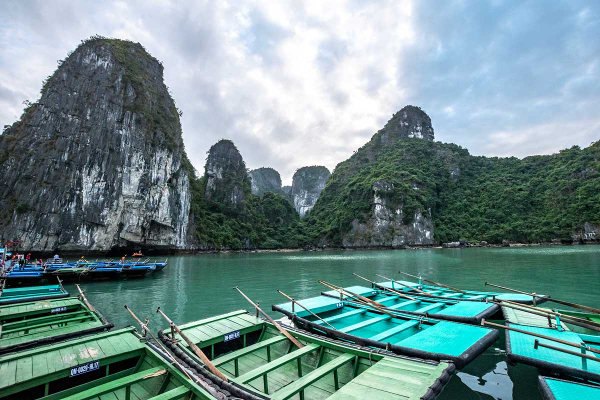 Bamboo boats at Secret Lagoon