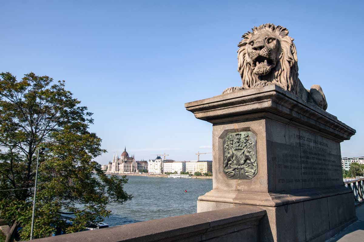 Lions are guarding the bridge