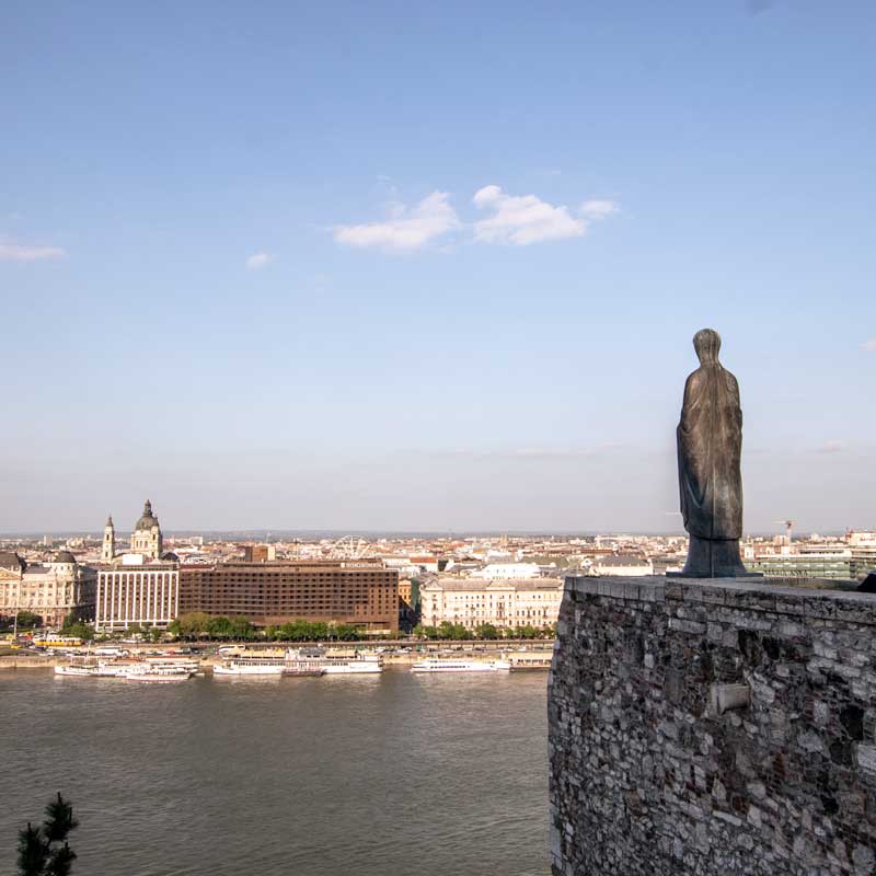 Statue overlooking Pest