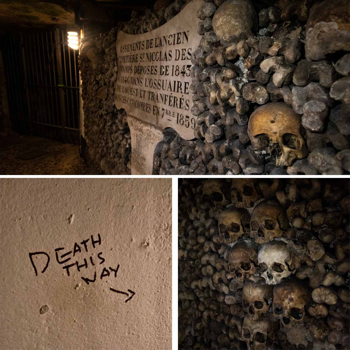 4 day Paris itinerary - inside the catacombs