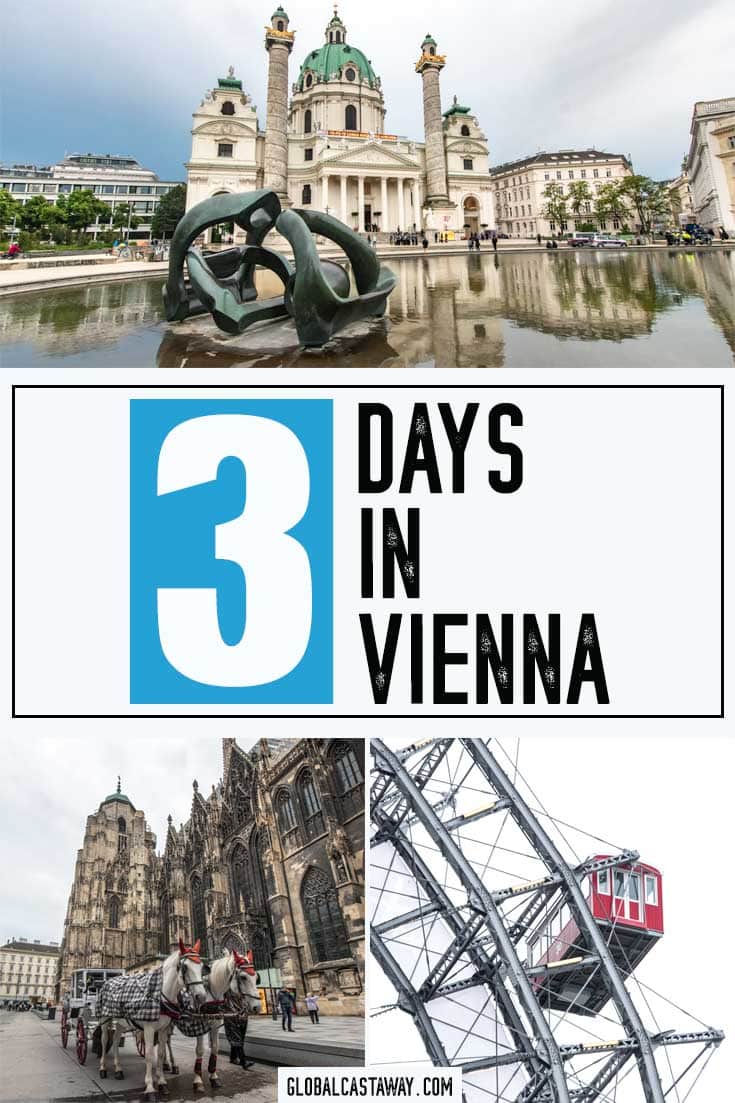 How to spend 3 days in Vienna text on a pinterest friendl photo colage