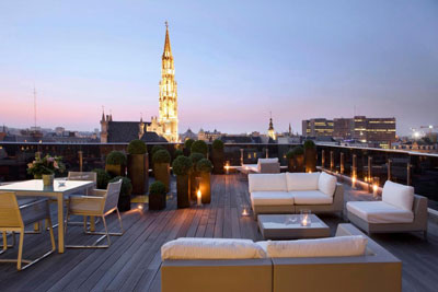 rooftop terrace of a brussels hotel