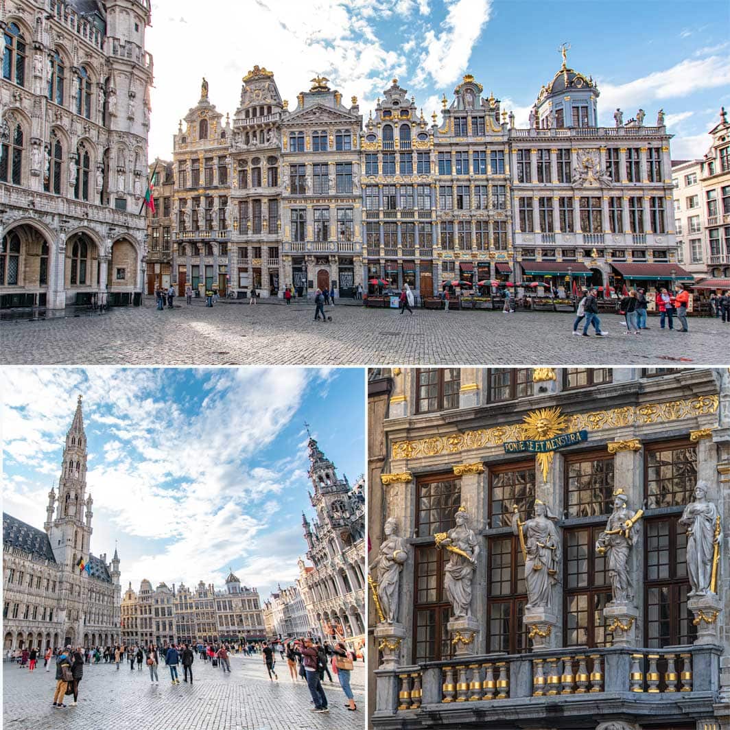 2 day Brussels itinerary - Grand Place collage of photos