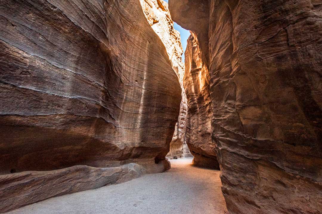 inside the Siq of Petra