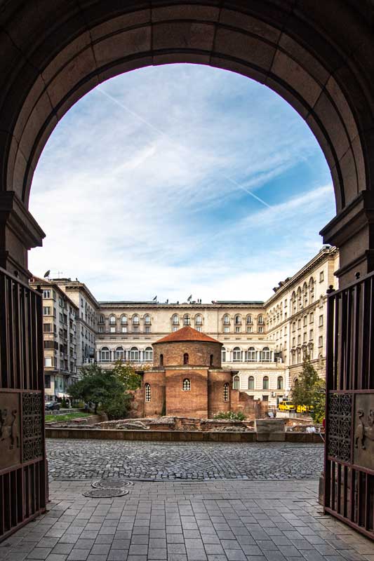 sofia's rotunda church under an arc