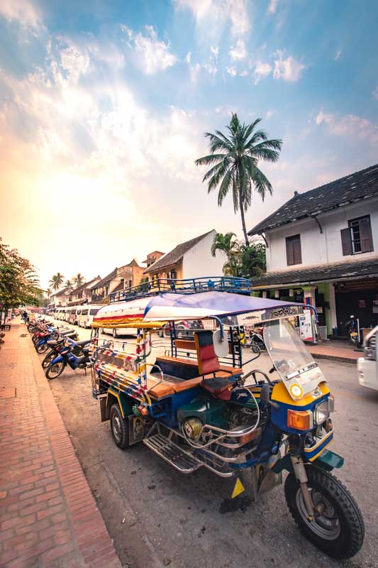 luang-prabang-itinerary-tuk-tuk-at-sunset