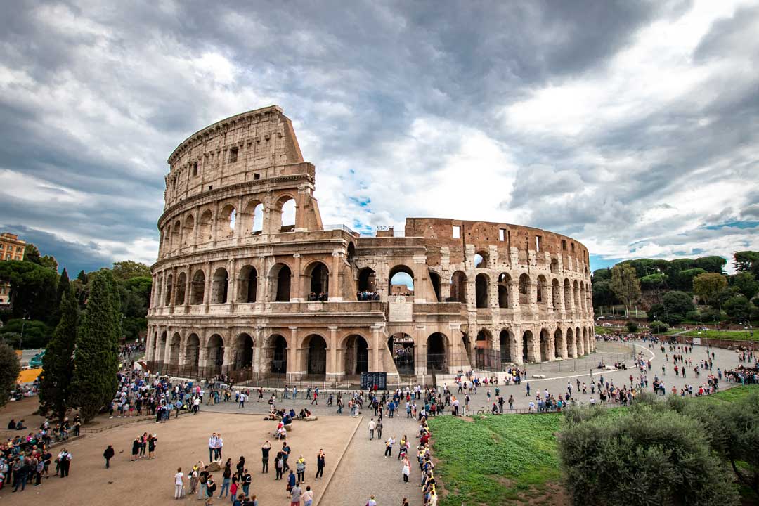 week in italy the colloseum with stormy sky