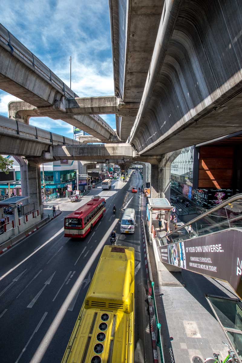 what is bangkok famous for - bangkokg street with colorful busses