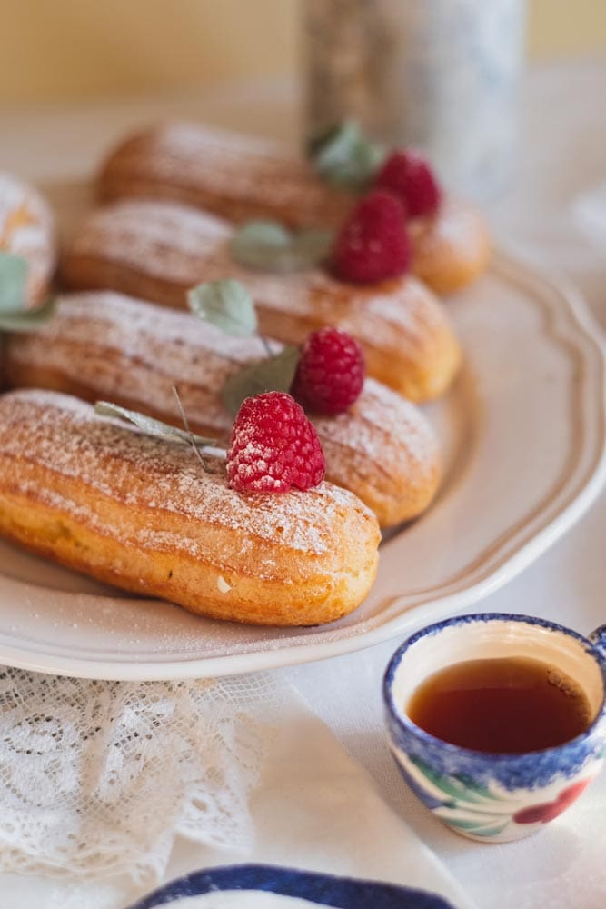 close-up-of-eclairs-with-raspberries