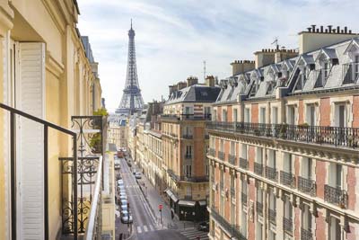 view from 3rd floor with the eiffel tower