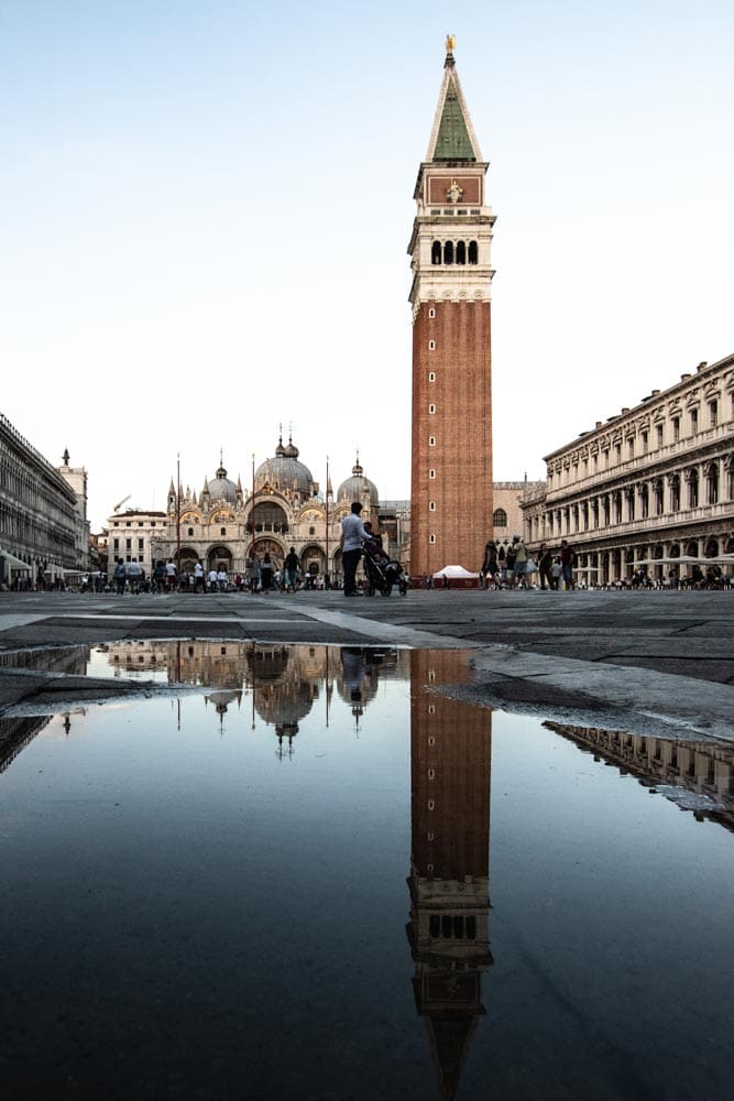 three-days-in-venice-Campanile-di-San-Marco-with-a-puddle-reflection