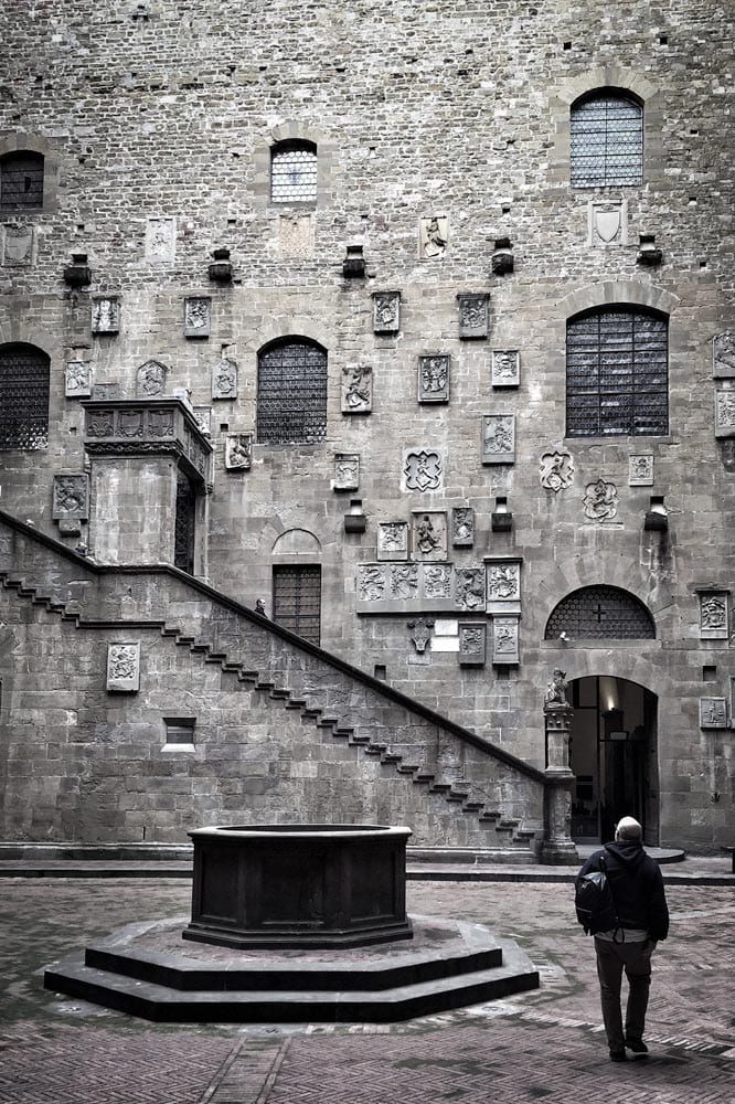 3-day-florence-itinerary-man-walking-inside-bargello-museum