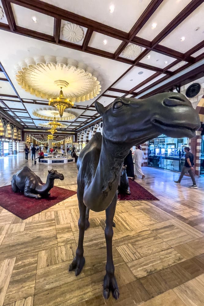 5-day-dubai-itinerary-camel-statue-in-a-mall-souk