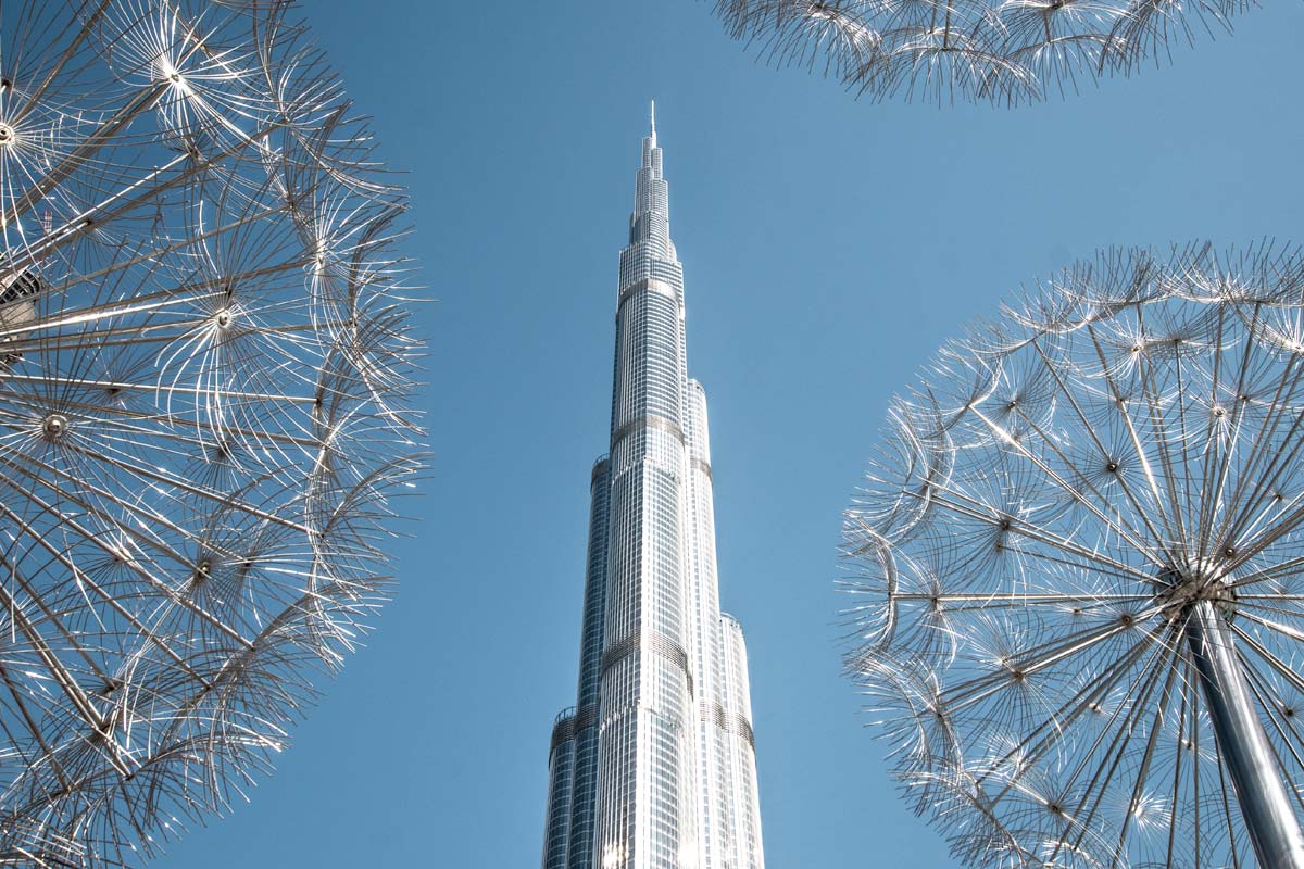 disadvantages of Dubai during winter-burj-khalifa-surrounded-by-dendelions