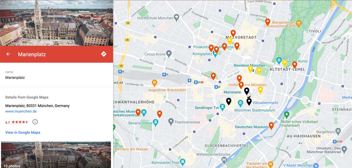 2 days in munich itinerary map