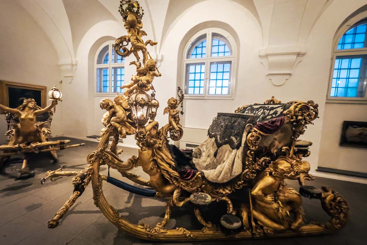 golden-royal-sled-inside-of-a-museum