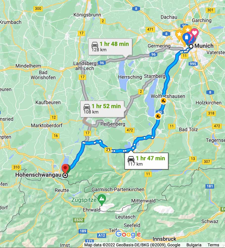 munich-to-neuschwanstein-castle-google-maps