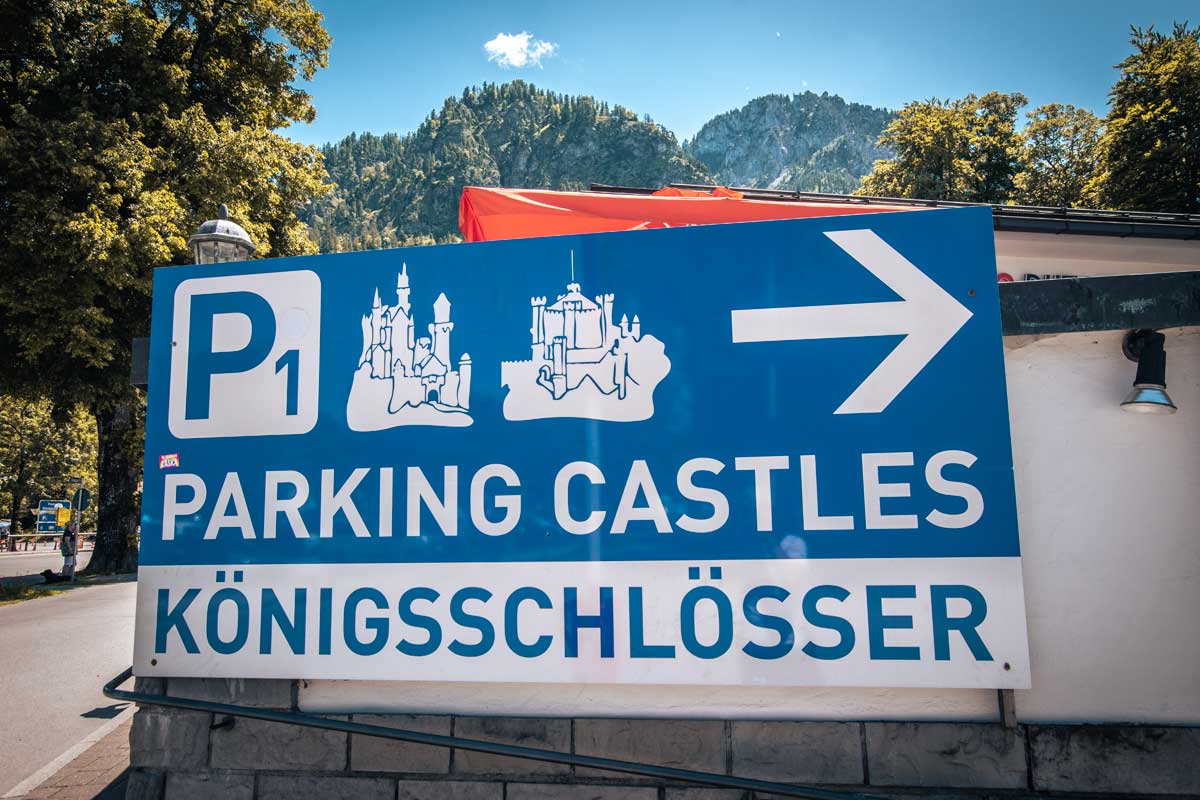 munich-to-neuschwanstein-castle-parking-sign